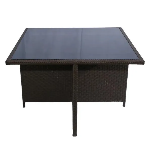 Modern PE Rattan Garden Dining Set Comfortable Portable Outdoor Dining Set Villa Used Rattan Dining Set photo-2