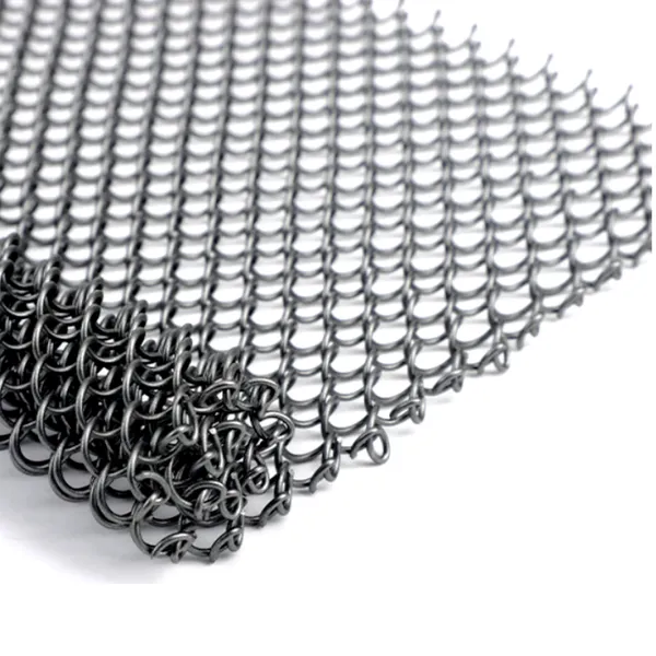 High Quality Color Soft Woven Decorative Metal Chain Link Mesh Metal Coil Drapery Mesh Curtain for Wall Decoration photo-1