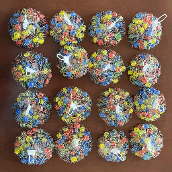 16MM Transparent Glass Marbles Nostalgic Toy, Colorful Glass Beads, 50 Pieces per Pack