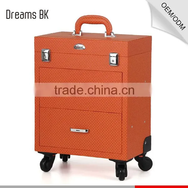 Hot Sales Orange Hairdresser Trolley Makeup Professional Case for Dresser photo-2