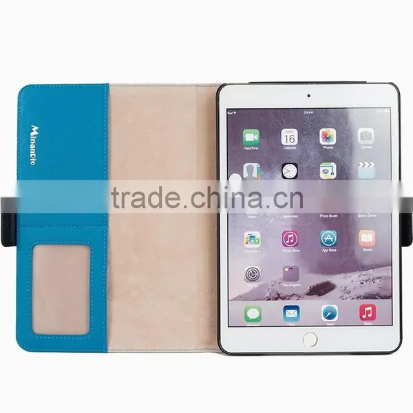 With Stand up Function and Cards Slots Magnet pu Leather Case for Ipad/mini photo-3