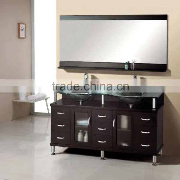 Solid Wood Floor Standing Bathroom Mirror Vanity A703 photo-4