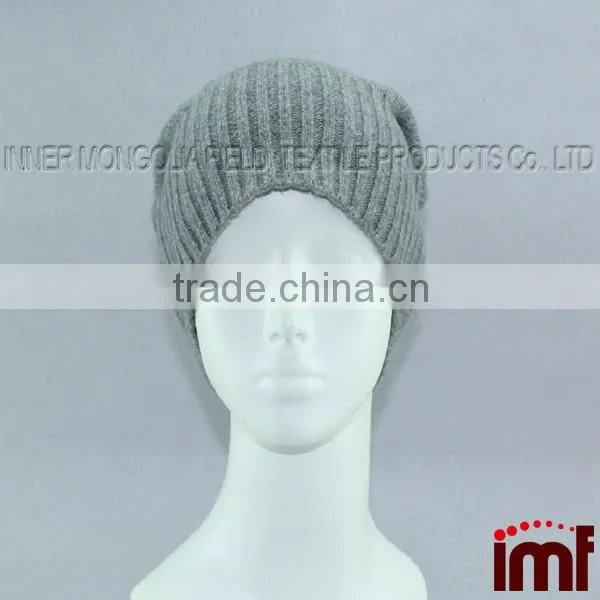 Cashmere Slouchy Beanie in Dark Heather Grey photo-3