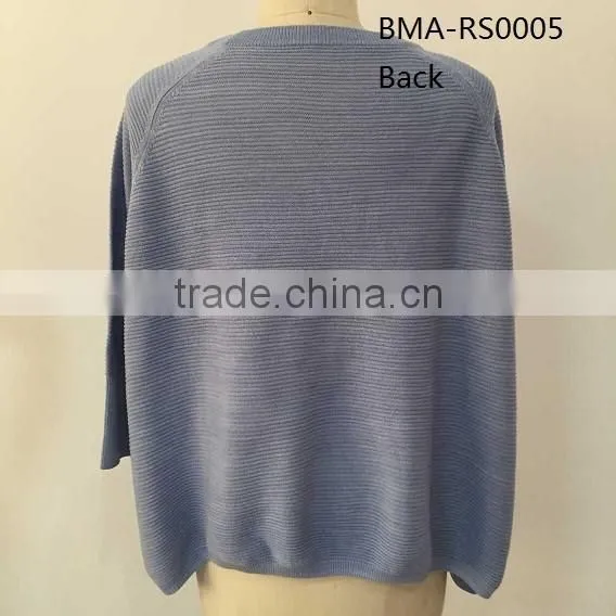 2016 Fall/winter Crew Neck Blue Color Sweater