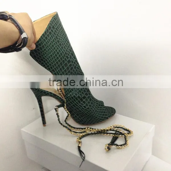 Catwalk New Coming Fashion High Heel Lace Up High Top Sandal Boots Knee High Sandal Boots