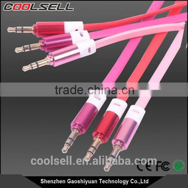 Gold Plated Colorful Audio Video Cable 3.5mm Aux Cable NY Braided Stereo 3.5mm Audio Cable photo-5