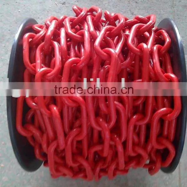 warning limit plastic chain red