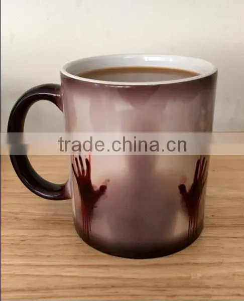 Custom Morphing Mugs the Walking Dead Coffee Tea Milk Hot Cold Heat Sensitive Color Changing Black and White 11 Oz Ceramic Mug photo-3