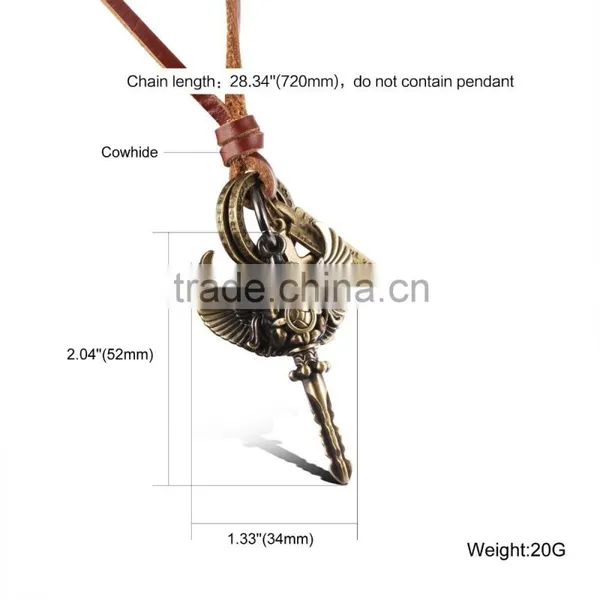 New Products 2016 Bronze Charming Magical Key Charms Pendant With Wing for Men photo-6