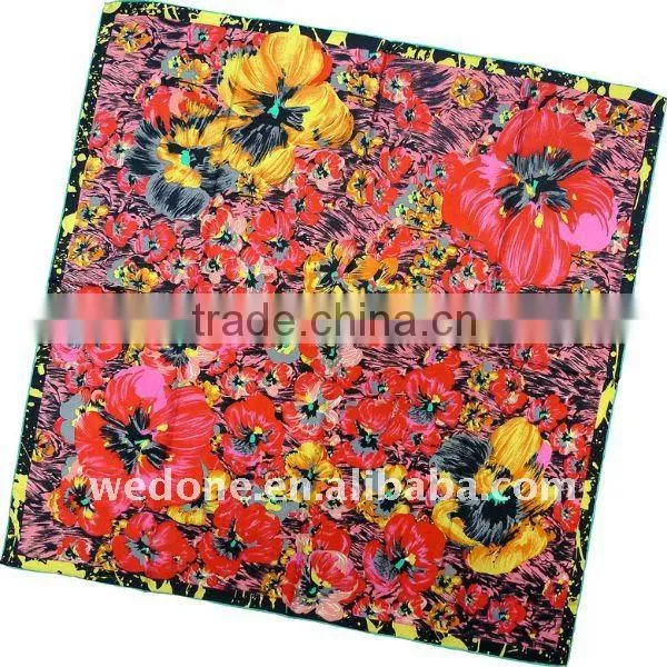 Fashion Hand Painted Silk Foulard Scarf