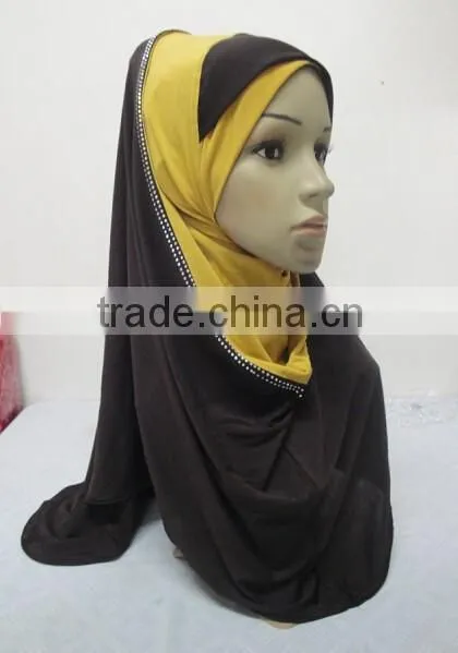 H287 New Style Two Tone Hoody Shawl,fashion Muslim Hijab photo-2