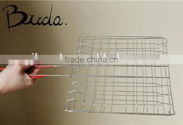 Stainless Steel Double Barebecue Bbq Grill Net With PP Handle BD-B8110 photo-3