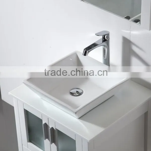 Fashional Modern Floor Standing Solid Wooden Bathroom Furniture for Villa photo-4