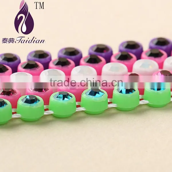 SS6 Plastic Rhinestone Trim Chain,2.3MM Rhinestone Wedding Trim photo-3