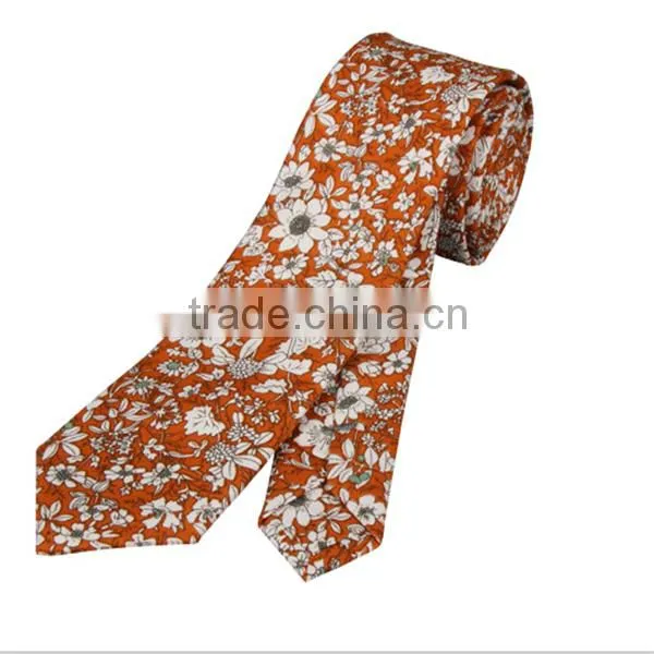Men's Skinny Mint Tie Cotton Flower Slim Neck Tie photo-2