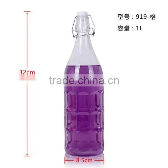 Glass Bottle With Wire Seal Stopper, Glass Bottle for Liquor Drinks, Glass Drinking Bottle
