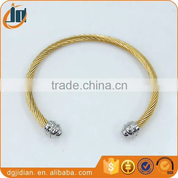 Best Selling Products 2016 Stainless Steel Twisted Wire Charm Bracelet photo-4