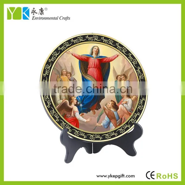 3D Resin Catholic Religious Statues Plate Shape for Decoration photo-2