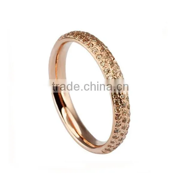 Rose Gold Plated CZ Stone Jewelry Ring Design Stainless Steel Jewelry Wholesale