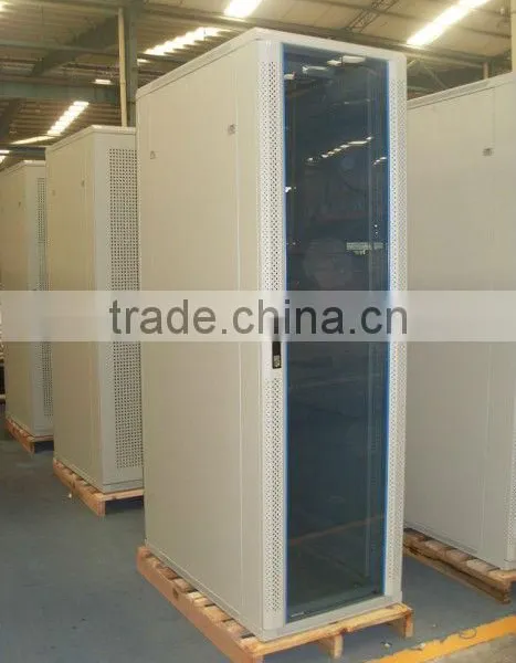 37u network server cabinet glass door