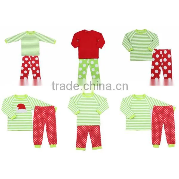 Wholesale Boys Girls Red/green Blank Shirt Pajamas Little Deer Printed Pajamas Boutique Children Clothing Christmas Pajamas Kids photo-5