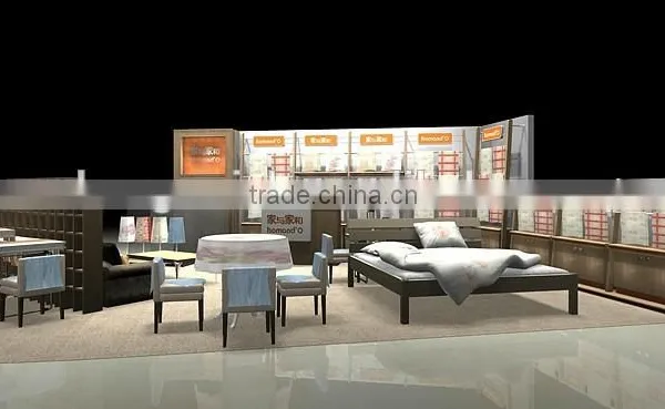 bed runner display, store furniture,goods display shelf
