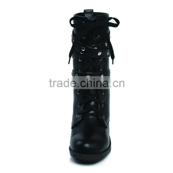 Autumn Winter Women Rivet Boots Ladies Vintage Motorcycle Combat Army Punk Shoes Leather Women Boots photo-6