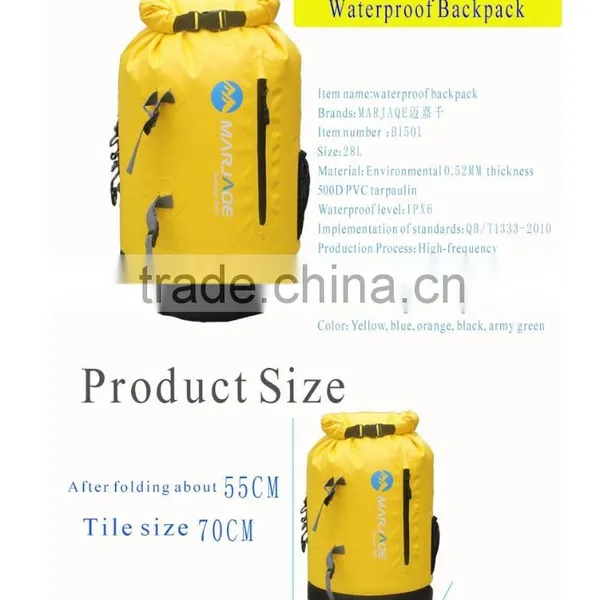 28L 500D PVC Tarpaulin Waterproof Backpack Custom Waterproof Camping Travel Bag photo-5
