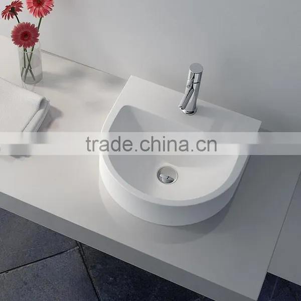 Modern Acrylic Solid Surface Wall Hung Wash Basin,Solid Stone Resin Wash Basin photo-6