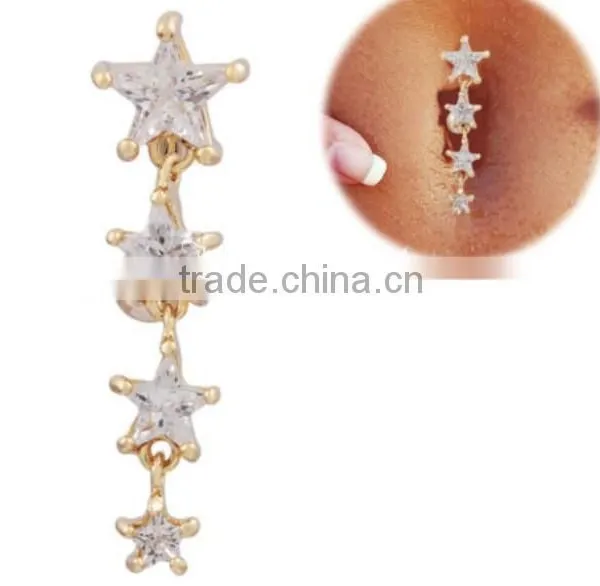 Sex Women Star Shape Belly Ring Navel Ring