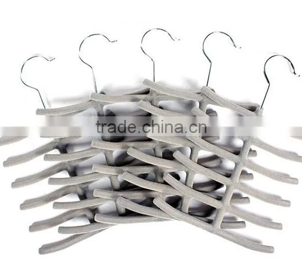 Velvet Hanger Collection Tie Hangers,Flocked Belt Rack photo-3