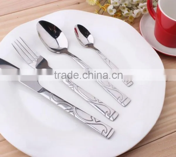 Embossed Stainless Steel Cutlery Set 24 Pieces(KX-S152) photo-2