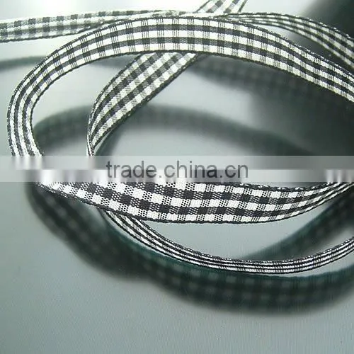 Grosgrain Ribbons ,red, 2/5inch Wide With Gingham photo-3