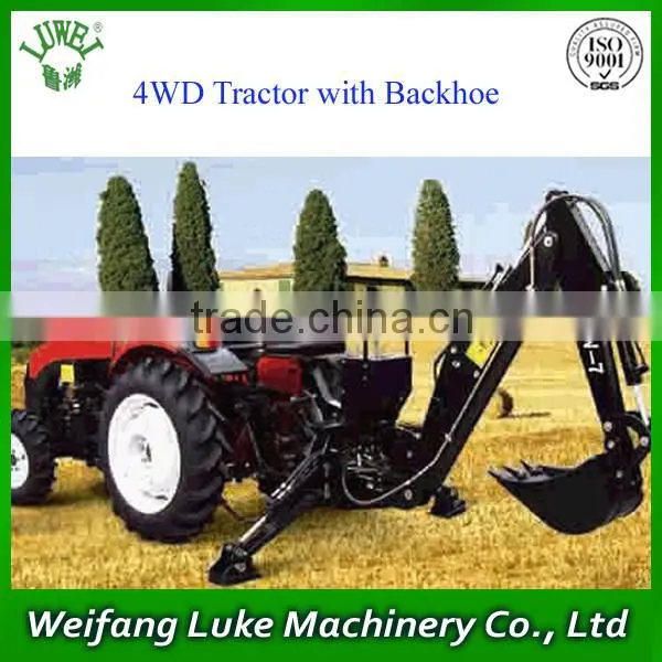 Tractor implements towable backhoe
