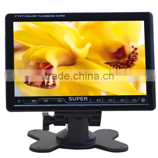 Black/Grey Plastic Cover of Led tv 7 Inch Car Monitor With Usb photo-3