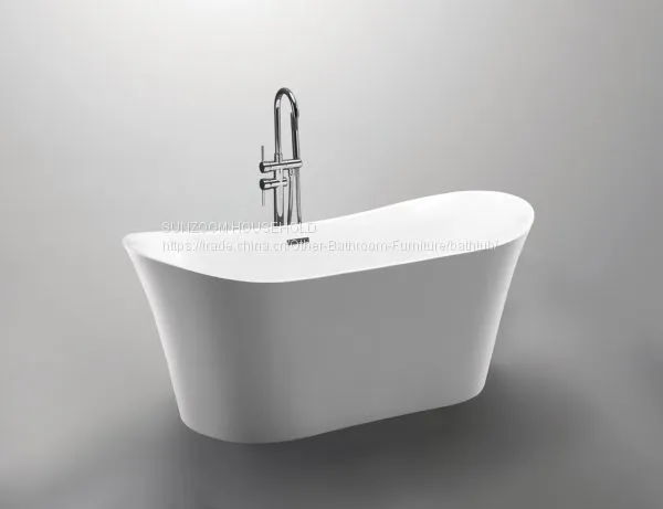 Sunzoom China Supplier Tender Low Cost Bathtub70inch Curved Bathtub Black photo-3