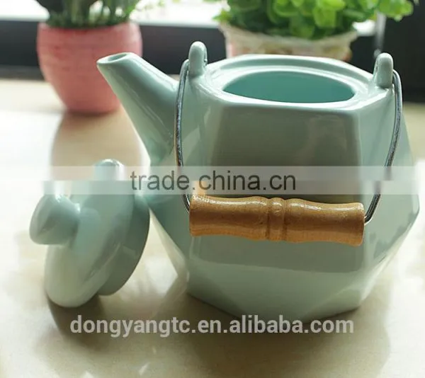 Customize Logo Porcelain Chinese Tea Pot With Steel Handle photo-4