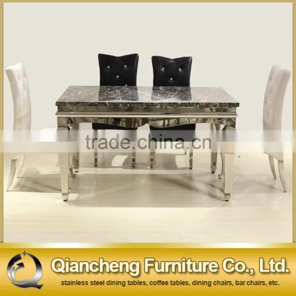 European Style Black Marble Dining Table for 6 People photo-2