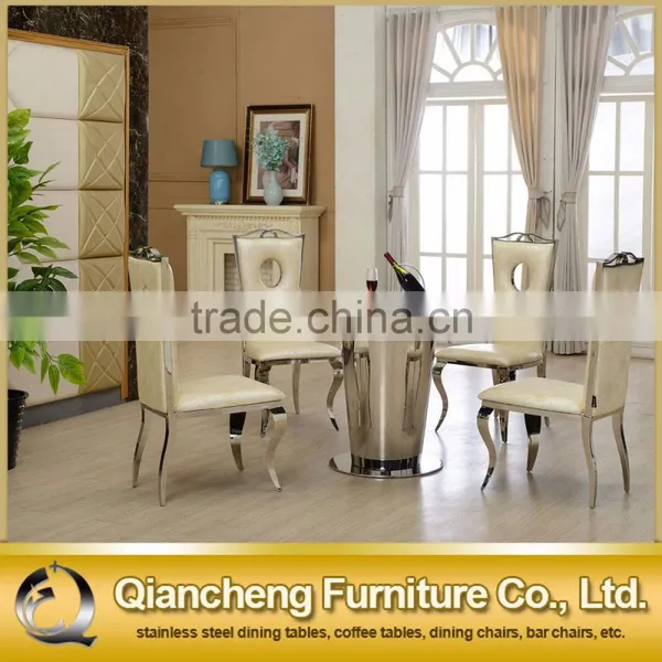 Hot Sale Marble Top Stainless Steel Base Round Dining Table photo-4