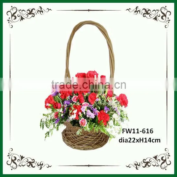 Small Latest Decorative Handle Wicker Basket Wedding for Flower photo-2