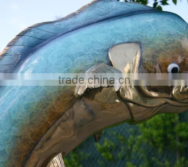 Metal Casting Bronze Dorado Fish Fountain for Outdoor Garden photo-3