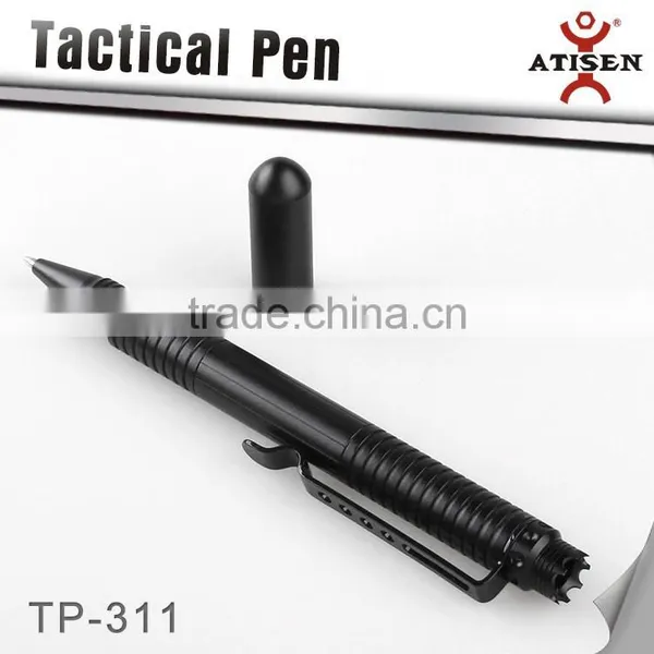 Aluminum Tactical Pen CNC Machined Black Coated CROWN BEZEL photo-2