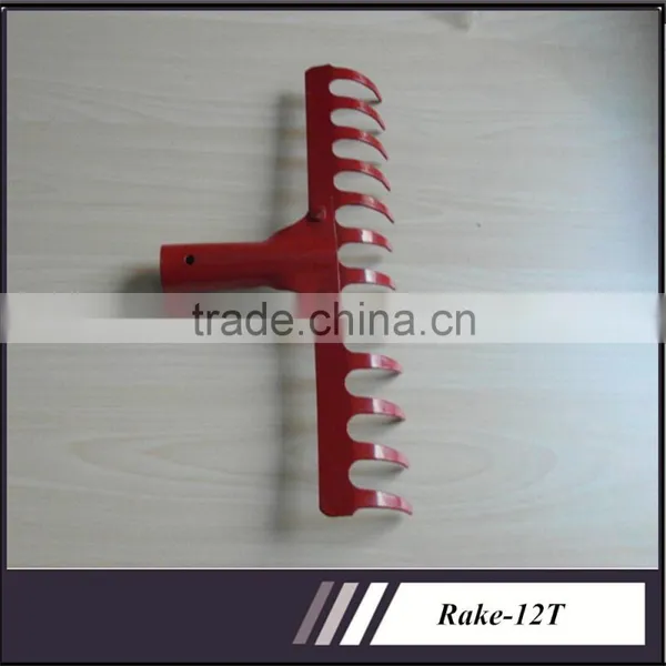 R106 Steel Material Red Paint Sprayed Farming Tools&Garden Tools Rake photo-3