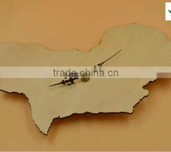 2015 New Design|wood Wall Clock|country Shap Wall Clock|home Decor|wood Handicraft