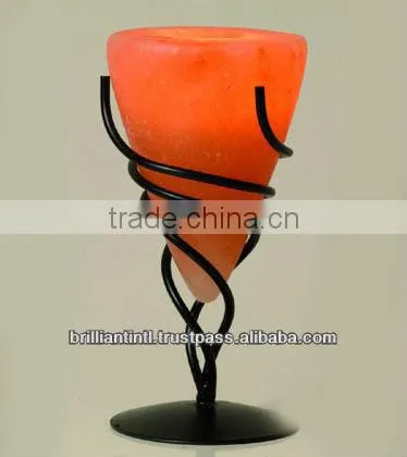 Iron Design Natural Himalayan Glowing Salt Lamp Rock Salt