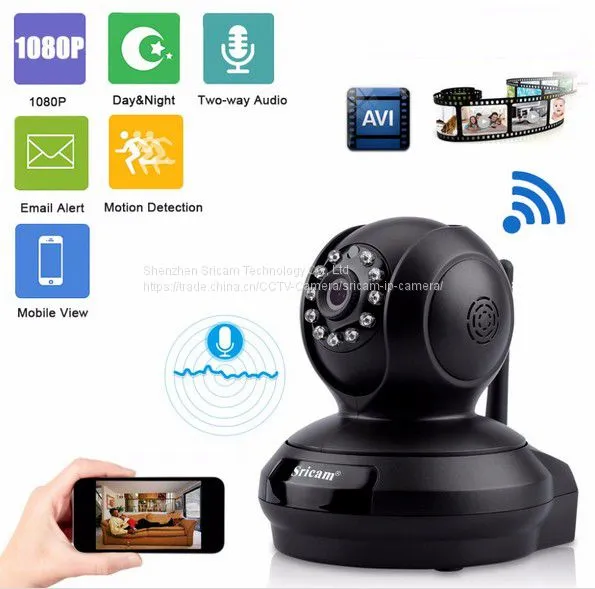 Sricam IP Камера SP019 1080P IR-CUT H.264 COMS WIFI Камера с панорамической и зумом photo-4
