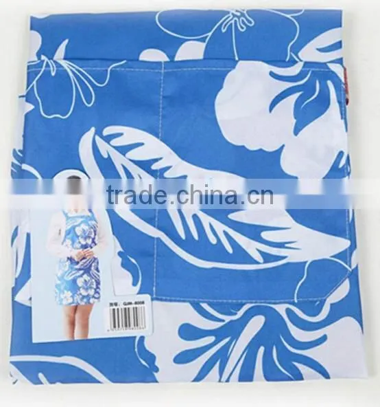 Jeanette Printing Waterproof Apron, Dark Blue Flowers Leaves Aprons photo-3