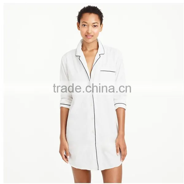 Nightshirt End on End Cotton Dress and Pajama