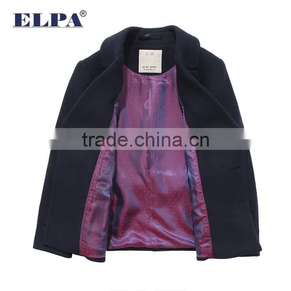 ELPA 2015 Fashion Charm Kids Warm Long Wool Overcoat Winter Dress Boy Wool Coat With Fur Collar photo-3