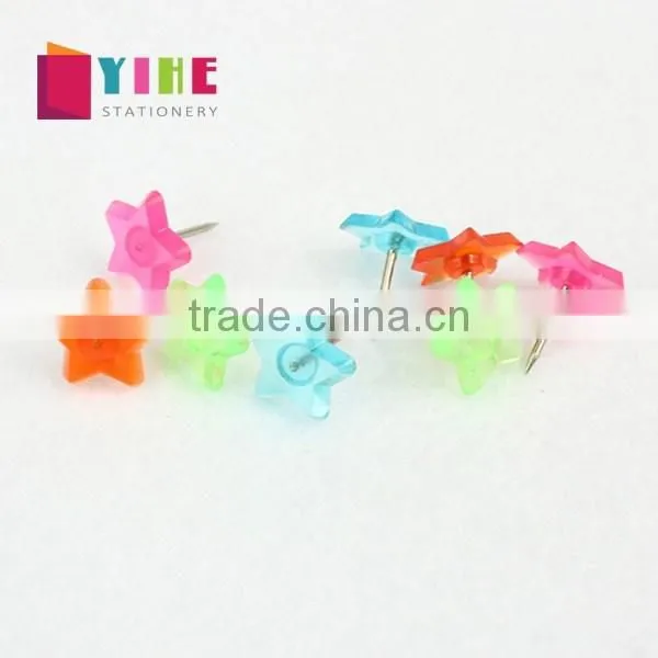 Mixed color transparent thumbtack star shape head pin customizable pin